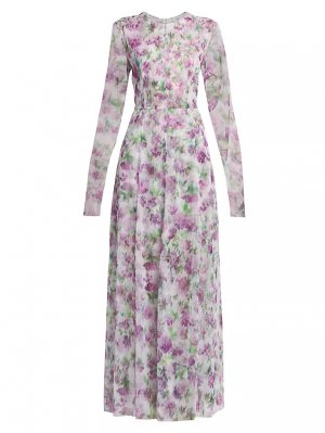 Платье макси из тюля с цветочным принтом Philosophy Di Lorenzo Serafini, фиолетовый Serafini