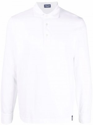Long sleeve cotton polo shirt Drumohr. Цвет: белый