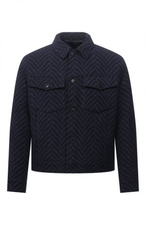 Шерстяная куртка Giorgio Armani. Цвет: синий