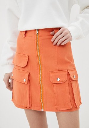 Юбка джинсовая Nerouge. Цвет: оранжевый