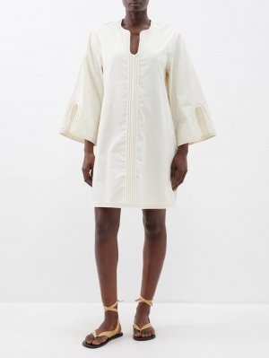 Платье-туника maisa из органического хлопка с плетеной отделкой , белый By Malene Birger
