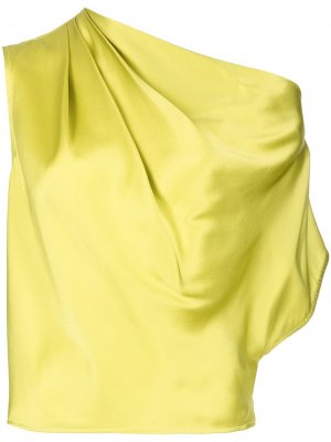 Блузка асимметричного кроя с драпировкой Michelle Mason. Цвет: зеленый