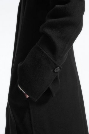 Элегантное двуплечное шерстяное пальто , черный H&M