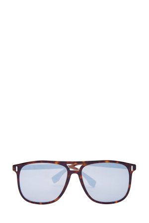 Очки в квадратной оправе с матовыми дужками colorblock FENDI (sunglasses). Цвет: коричневый
