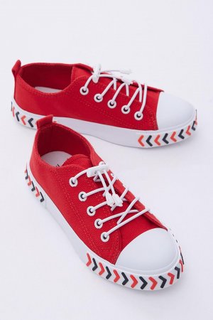 Детская унисекс красная удобная спортивная обувь со стрелками из резиновой кружевной ткани TONNY BLACK