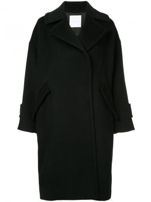Свободное двубортное пальто Estnation. Цвет: чёрный