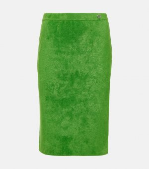 Юбка-карандаш в рубчик crystal g , зеленый Gucci