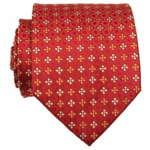 Мужской красный галстук в мелкий квадратик Базиль 27947 Basile. Цвет: красный