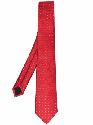 Шелковый галстук в мелкую точку LANVIN. Цвет: красный