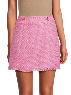 Твидовая мини-юбка Laurette , цвет Paris Pink Walter Baker