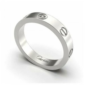 Кольцо в стиле Cartier c камнем, женское бижутерия, циркон, размер 18, серебряный Love. Цвет: серебристый