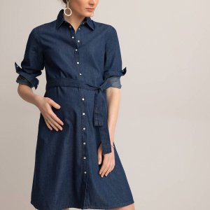 Платье-рубашка LaRedoute LA REDOUTE COLLECTIONS. Цвет: синий