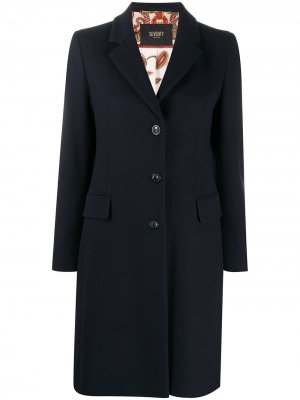 Однобортное пальто Seventy. Цвет: синий