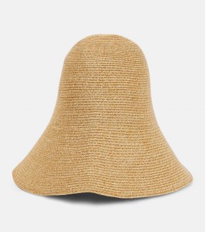 Украшенная шляпа от солнца из рафии Toteme, бежевый Totême