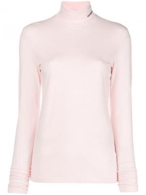Водолазка с мелким логотипом на горловине Calvin Klein 205W39nyc. Цвет: розовый