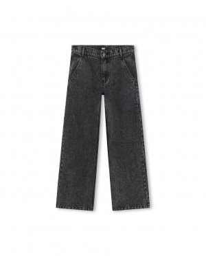 Широкие джинсы для девочек с эффектом потертости , черный DKNY