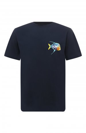 Хлопковая футболка Vilebrequin. Цвет: синий