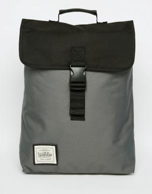 Рюкзак с застежкой-ремешком Workshop. Цвет: серый
