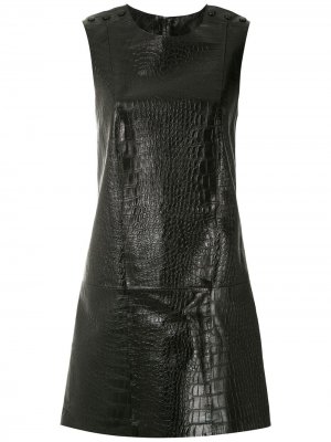 Платье мини с тиснением под кожу крокодила Andrea Bogosian. Цвет: черный