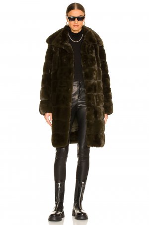 Пальто Faux Fur Long, темно-зеленый Adrienne Landau
