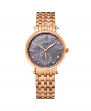 Alexander Watch A201B-04, женские кварцевые часы с малой секундной стрелкой, корпус из нержавеющей стали цвета розового золота и браслет , золотой Stuhrling