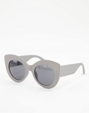 Серые солнцезащитные очки в массивной овальной оправе -Серый AJ Morgan