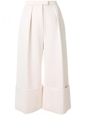 Широкие укороченные брюки Delpozo. Цвет: розовый и фиолетовый