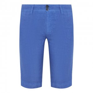 Льняные шорты 120% Lino. Цвет: синий