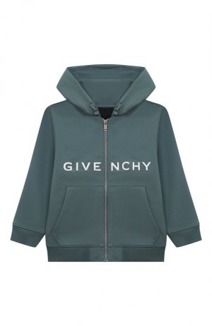 Хлопковая толстовка Givenchy. Цвет: зелёный