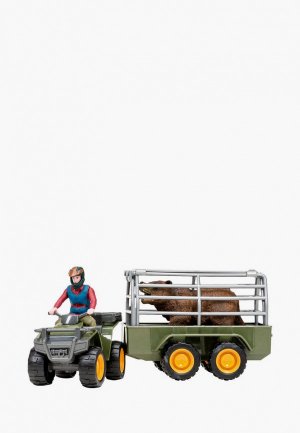 Набор игровой Masai Mara Фигурки серии На ферме: Перевозка животных (машинка игрушка, фермер, медведь). Цвет: разноцветный