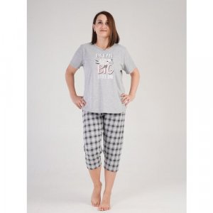 Пижама , размер 54, серый Vienetta. Цвет: серый