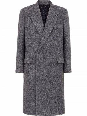 Двубортное пальто на пуговицах Fendi. Цвет: серый