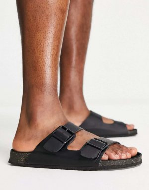 Черные сандалии с пряжкой ASOS DESIGN
