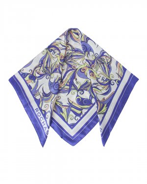 Платок из хлопка и шелка ROCHAS. Цвет: фиолетовый+белый+принт