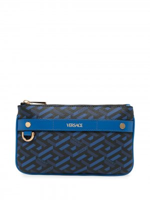 Greca small leather belt pouch Versace. Цвет: черный