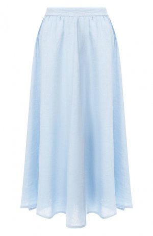 Льняная юбка 120% Lino. Цвет: голубой