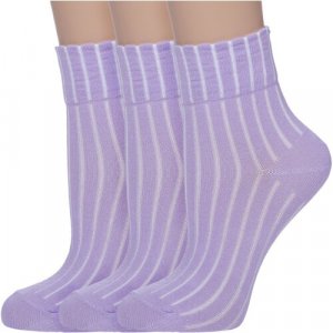 Носки 3 пары, размер 12, фиолетовый AKOS. Цвет: фиолетовый/сиреневый