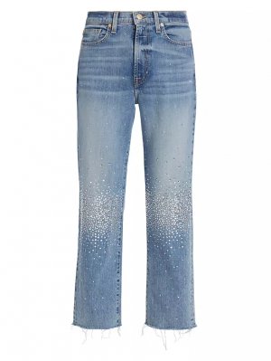 Укороченные эластичные прямые джинсы Logan с высокой посадкой и потертостями , цвет ode to 7 For All Mankind