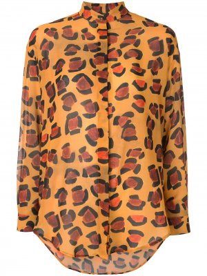 Рубашка оверсайз с леопардовым принтом Tata Naka. Цвет: желтый