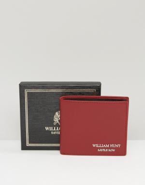 Бордовый кожаный бумажник с черной подкладкой William Hunt. Цвет: красный