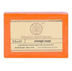 Натуральное мыло ручной работы с Апельсином: для проблемной кожи (125 г), Orange Soap Hand made, Khadi Natural