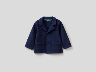 Трикотажный пиджак Benetton. Цвет: синий