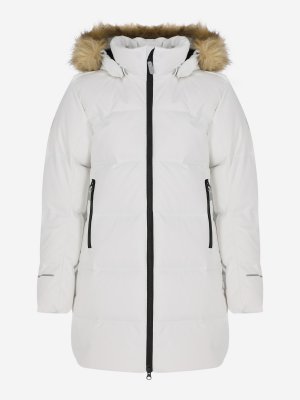Пальто пуховое для девочек Wisdom, Белый, размер 134 Reima. Цвет: белый