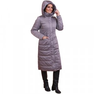 Пальто  зимнее, силуэт полуприлегающий, средней длины, размер 48, серый J-Splash. Цвет: серый