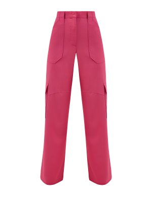 Свободные брюки в стиле карго из тонкой шерсти FABIANA FILIPPI. Цвет: розовый