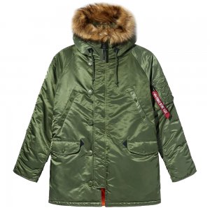 Мужская куртка Slim Fit N-3B Jacket Alpha Industries. Цвет: хаки