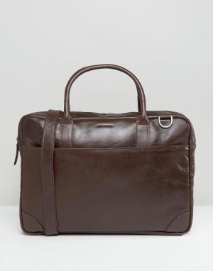 Кожаная сумка для ноутбука с одним отделением Explorer Royal RepubliQ. Цвет: коричневый