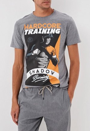 Футболка Hardcore Training Shadow boxing. Цвет: серый