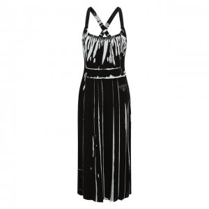 Платье из вискозы Prada. Цвет: чёрно-белый