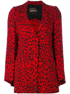 Пиджак с гепардовым принтом Roberto Cavalli. Цвет: красный